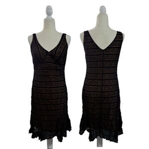 New York & Company Women Y2K Black Lace Sleeveless Empire Waist Dress Size Small